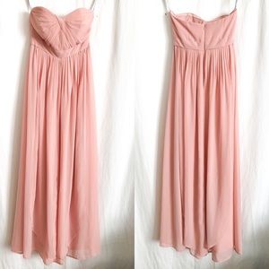 Jenny Yoo Strapless Gown Chiffon Maxi  dress Size 2 Powder Pink